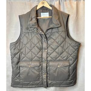 Natural Reflections Quilted Puffer Vest Gray Brown Tone Sleeveless XXL